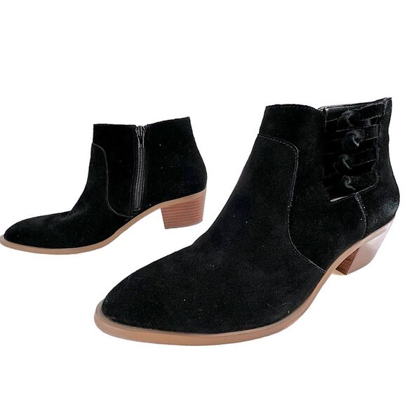 Sole Society Nianya Pointed toe Bootie in Black Suede Size 38 / 7.5 - Picture 1 of 9